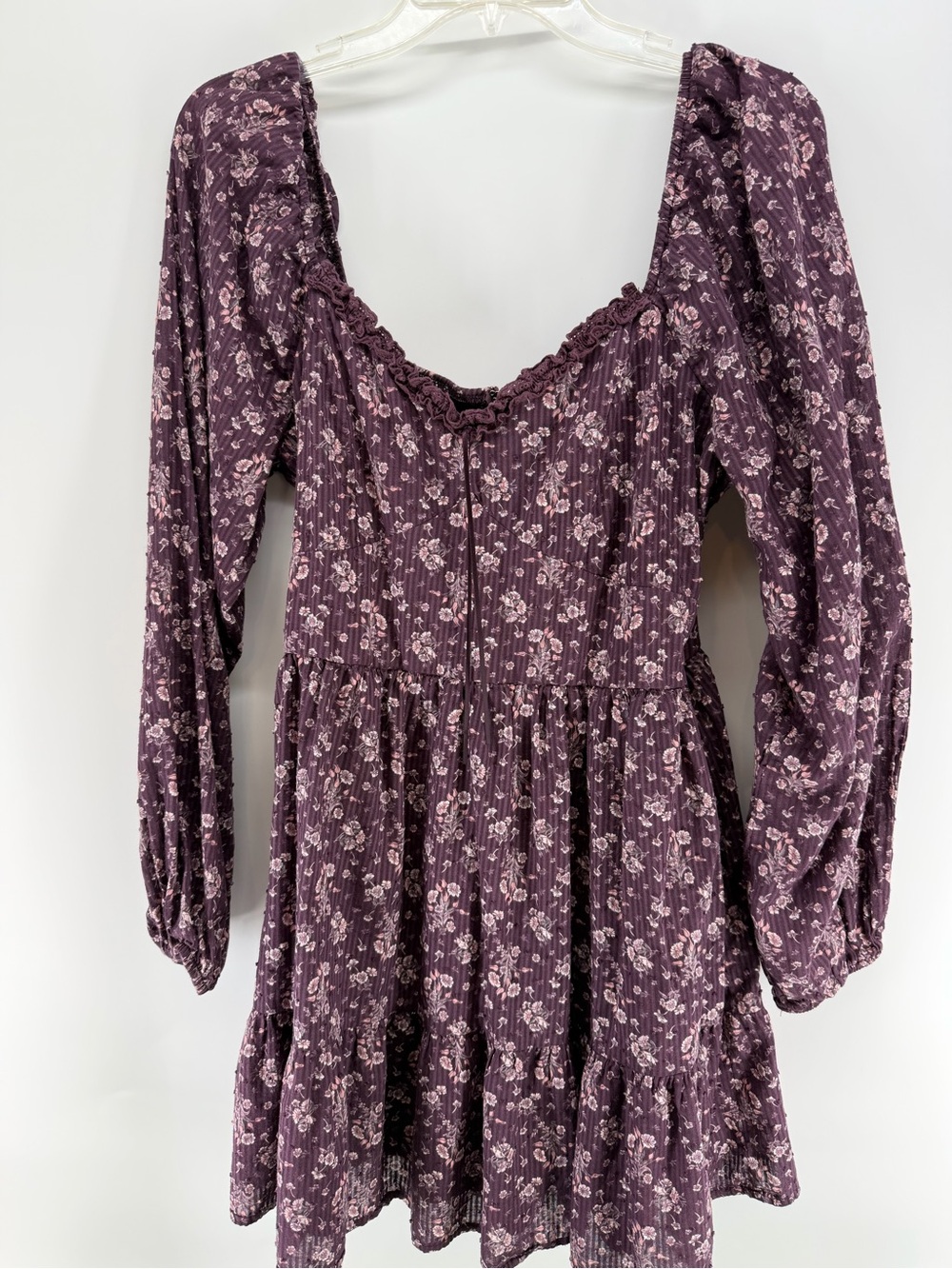 Altar'd State Plum Floral Square-Neck Mini Dress